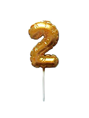 Tortová sviečka číslica "2" TORO zapichovací balónik 6cm