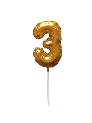 Tortová sviečka číslica "3" TORO zapichovací balónik 6cm