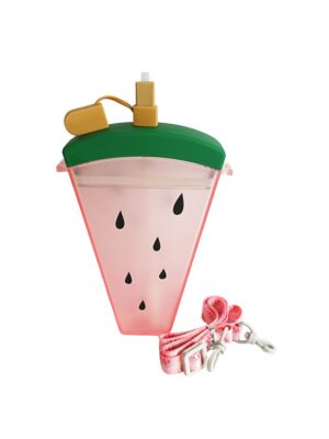 Fľaša na pitie so slamkou a popruhom TORO 320ml melón