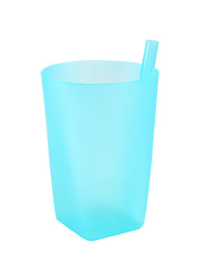 Plastový kelímok so slamkou TORO MIX farieb