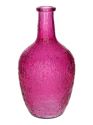 DUIF Sklenená váza fľaša MILANO 25cm ružová